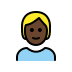 person, dark skin tone, blond hair